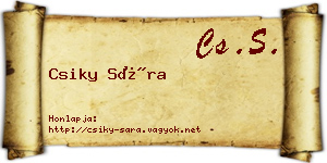 Csiky Sára névjegykártya
